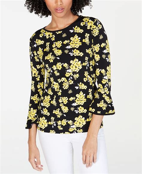 michael kors bell sleeve blouse|Michael Kors ladies tops.